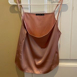 Silky drop neck crop top